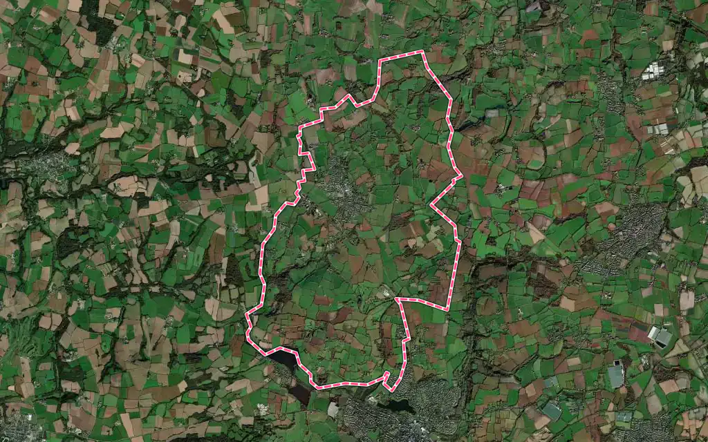 Vue satellite de Lanrivoaré avec ses contours administratifs