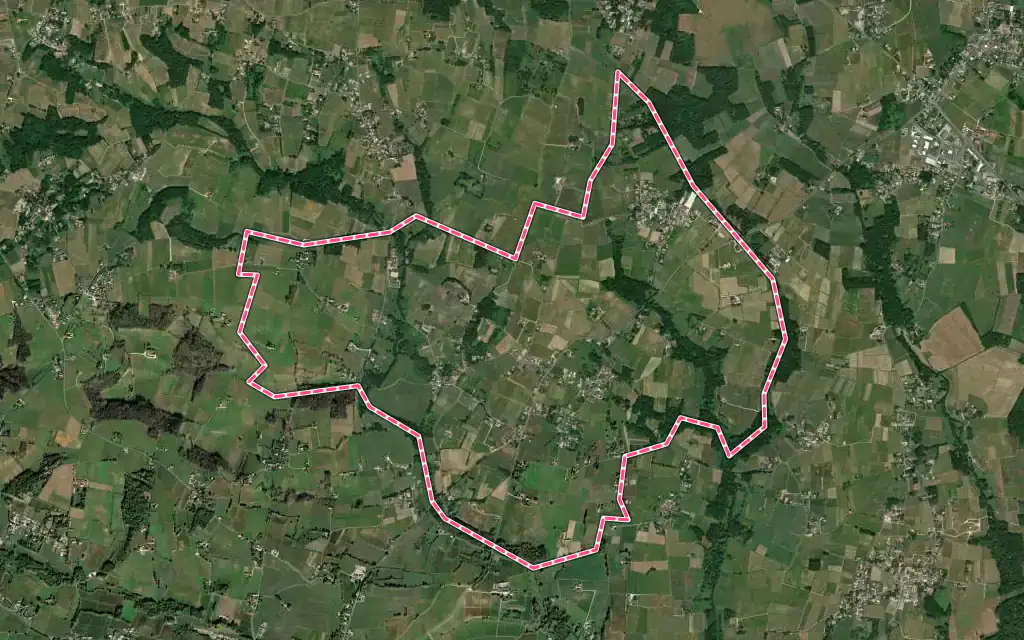 Vue satellite de Lansac avec ses contours administratifs