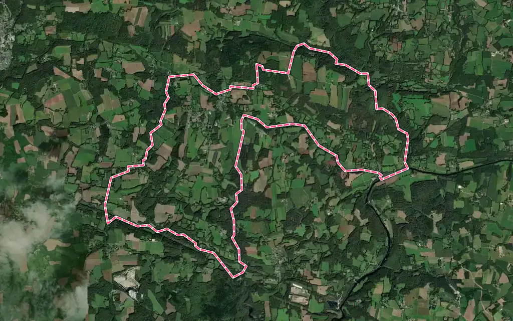 Vue satellite de Lanvaudan avec ses contours administratifs