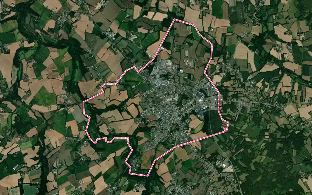 Vue satellite de Lanvollon avec ses contours administratifs