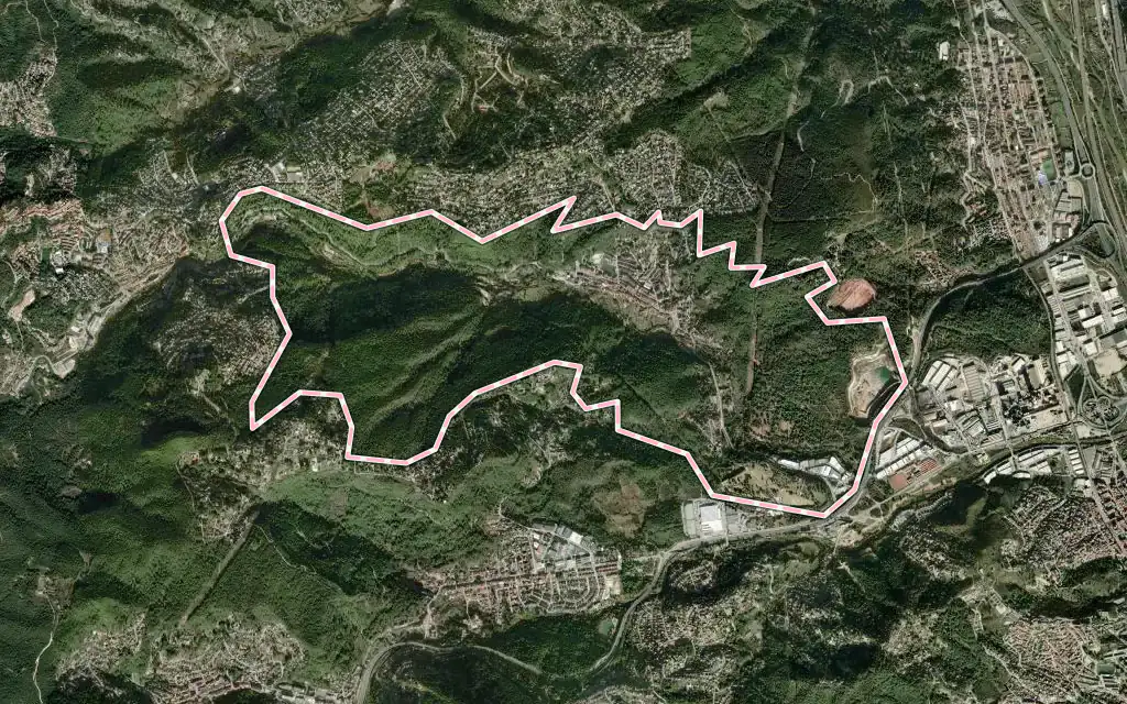 Vista satélite de la Palma de Cervelló con su contorno administrativo