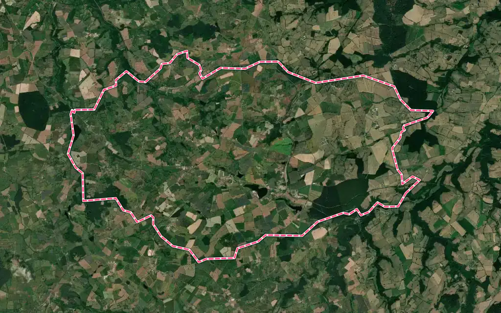 Vue satellite de Lapeyrouse avec ses contours administratifs