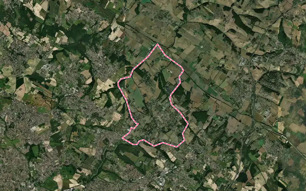 Vue satellite de Lapeyrouse-Fossat avec ses contours administratifs