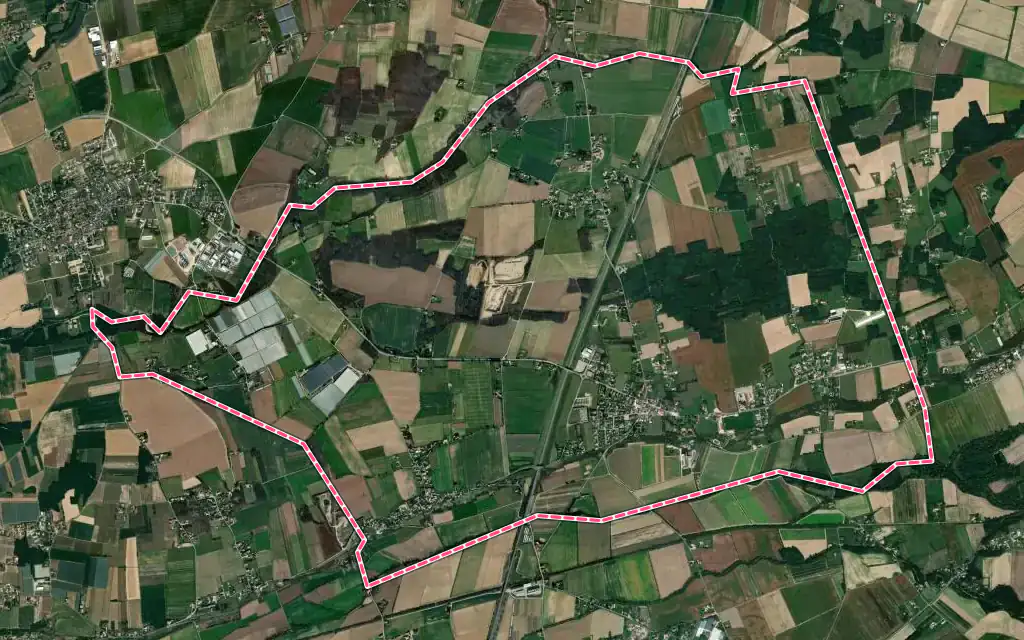 Vue satellite de Lapeyrouse-Mornay avec ses contours administratifs