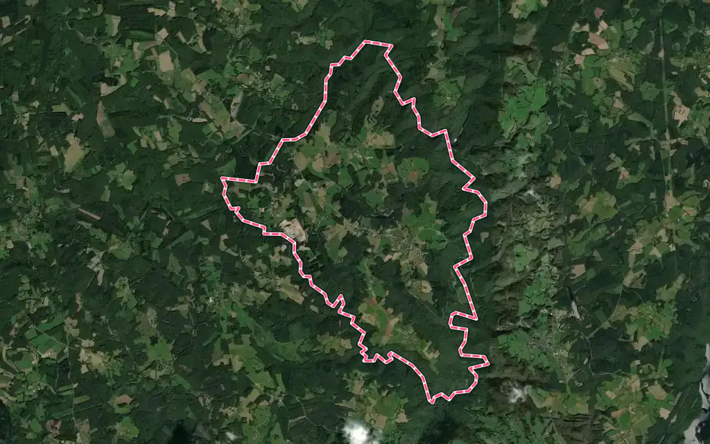 Vue satellite de Lapleau avec ses contours administratifs