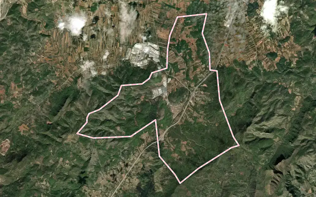 Vista satélite de la Pobla Tornesa con su contorno administrativo