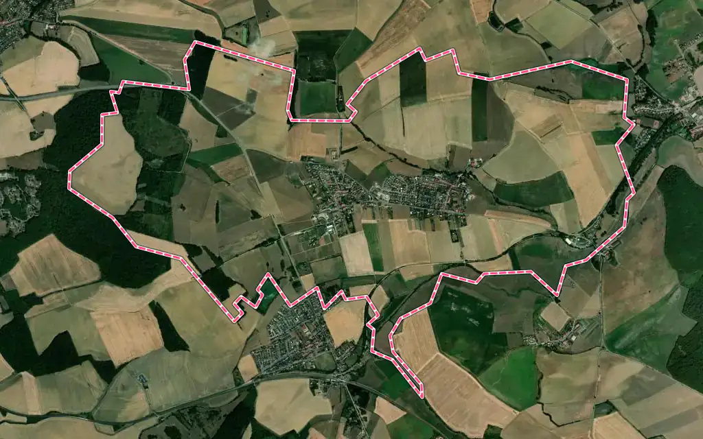 Vue satellite de Laquenexy avec ses contours administratifs