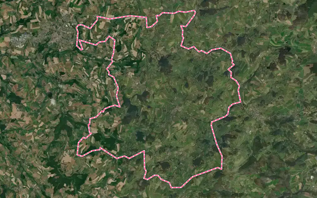 Vue satellite de Larajasse avec ses contours administratifs