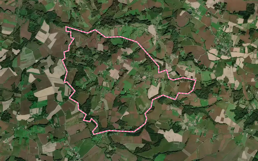 Vue satellite de Larbey avec ses contours administratifs