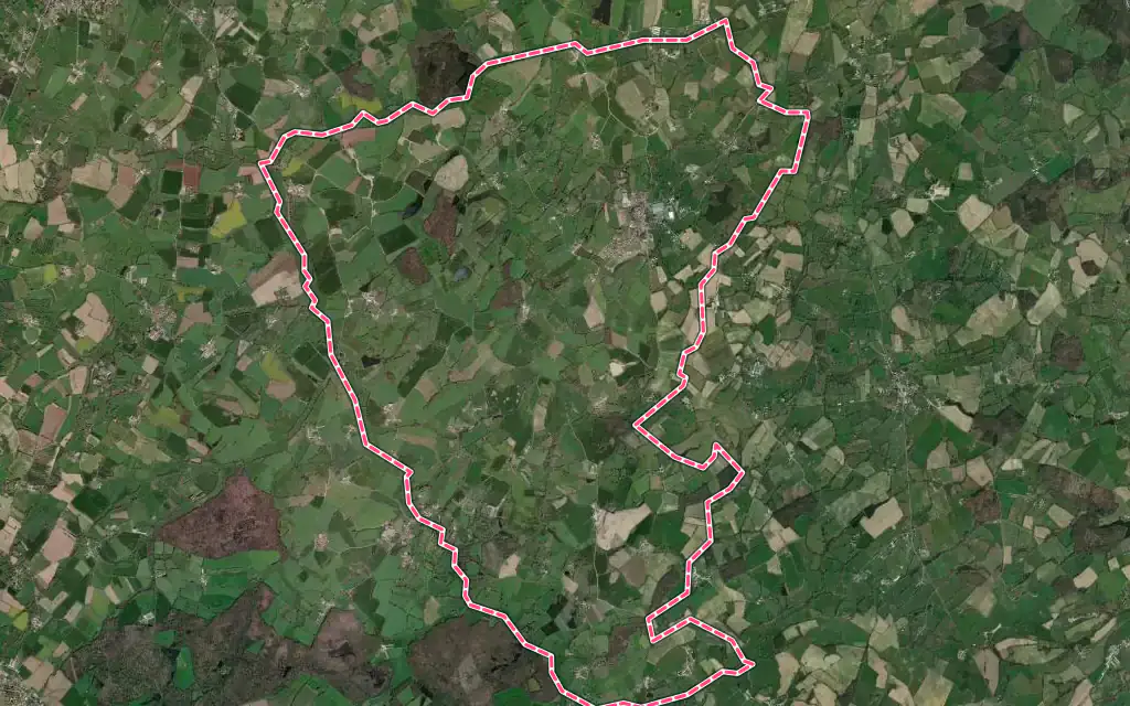 Vue satellite de Largeasse avec ses contours administratifs