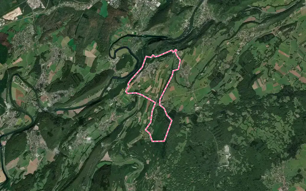 Vue satellite de Larnod avec ses contours administratifs