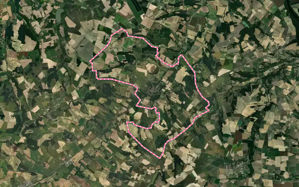 Vue satellite de Larrazet avec ses contours administratifs