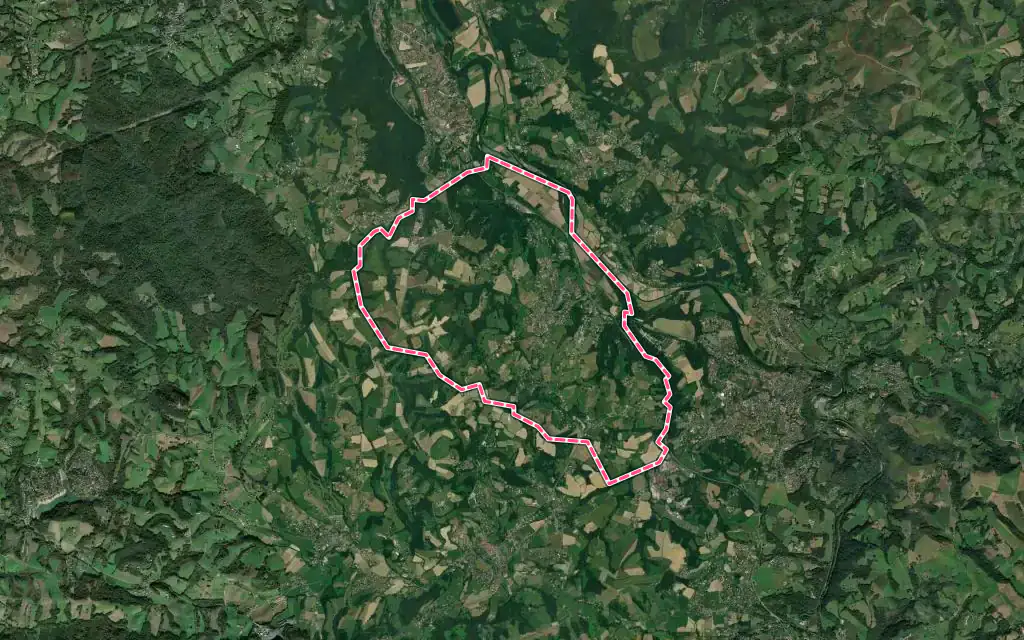 Vue satellite de Larressore avec ses contours administratifs