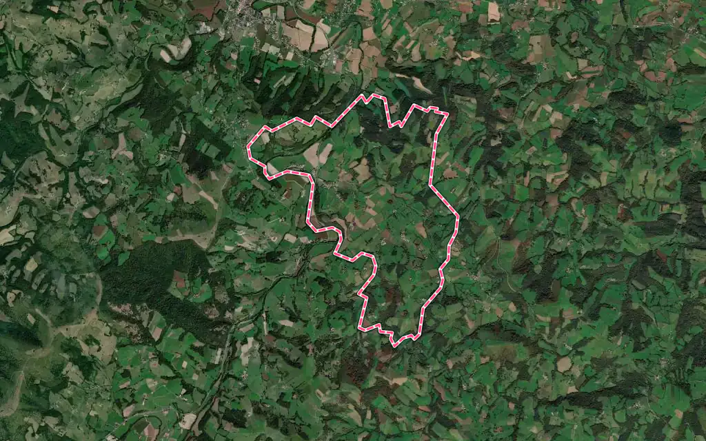 Vue satellite de Larribar-Sorhapuru avec ses contours administratifs