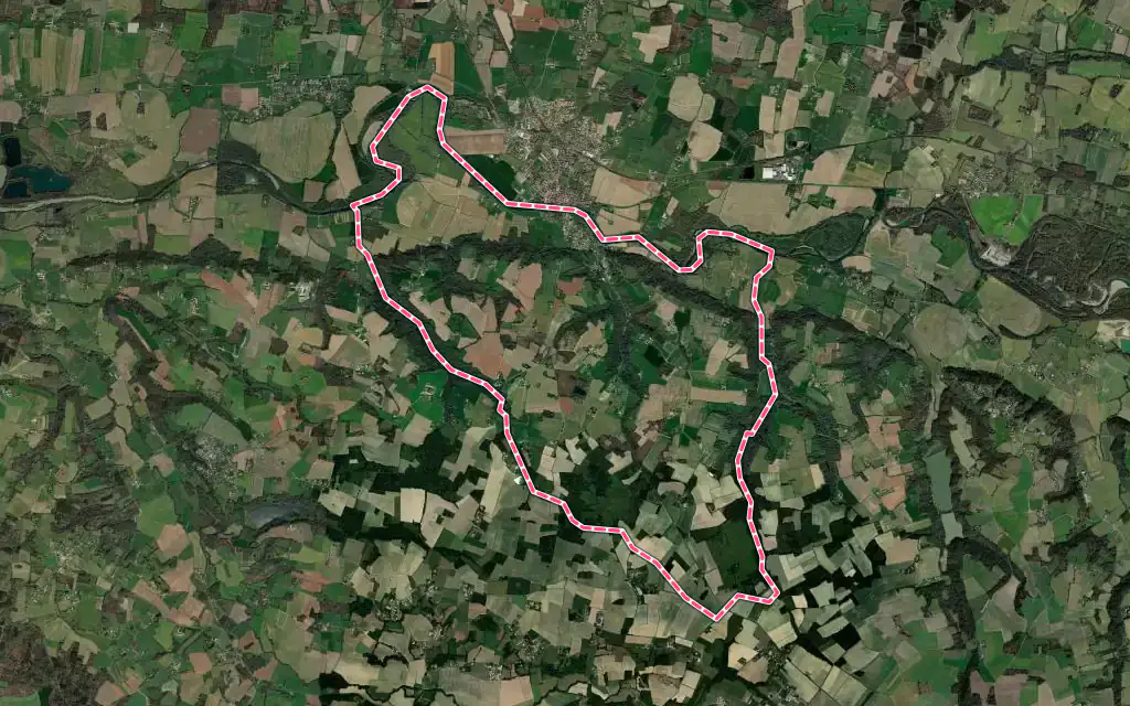 Vue satellite de Larrivière-Saint-Savin avec ses contours administratifs