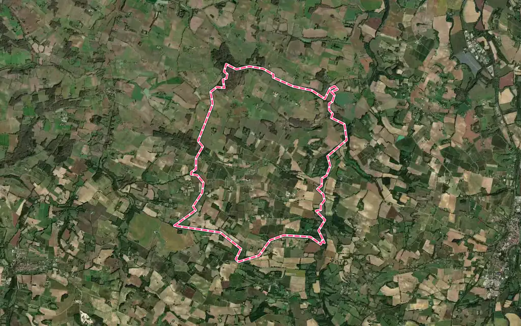 Vue satellite de Larroque-sur-l'Osse avec ses contours administratifs