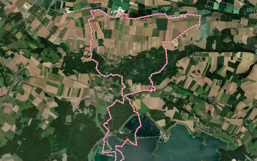 Vue satellite de Larzicourt avec ses contours administratifs