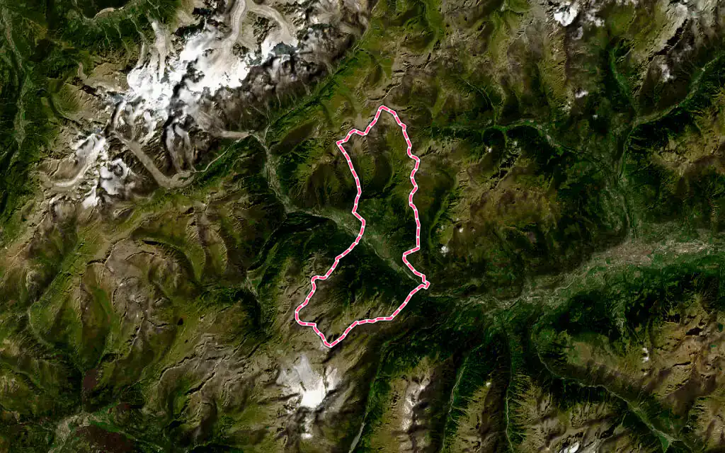 Vue satellite de Lasalle avec ses contours administratifs