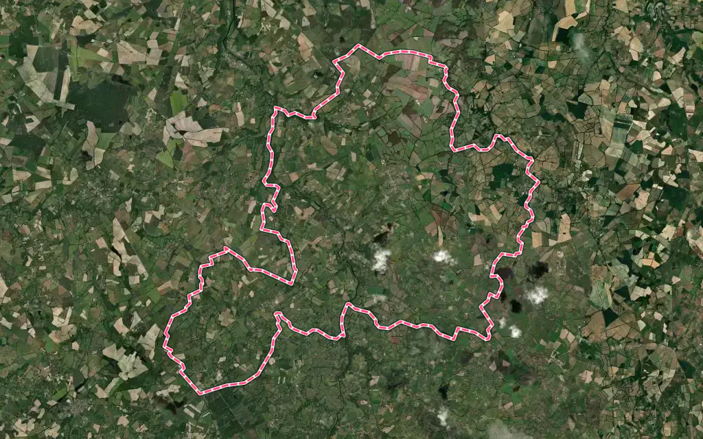 Vue satellite de Lathus-Saint-Rémy avec ses contours administratifs