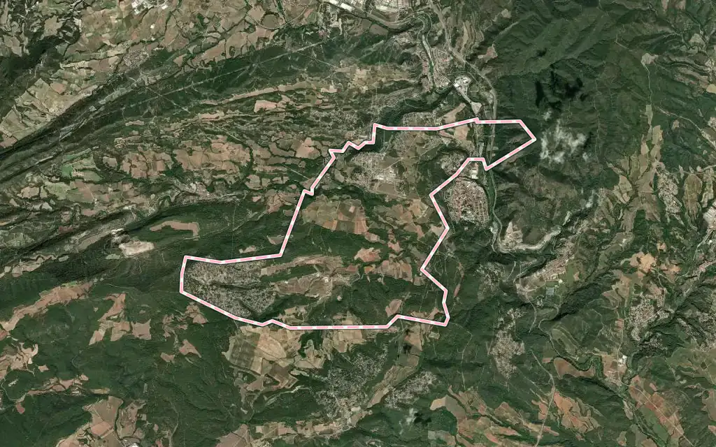 Vista satélite de la Torre de Claramunt con su contorno administrativo
