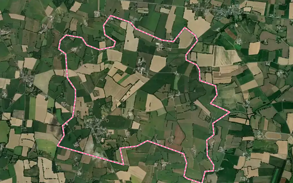 Vue satellite de Laubrières avec ses contours administratifs