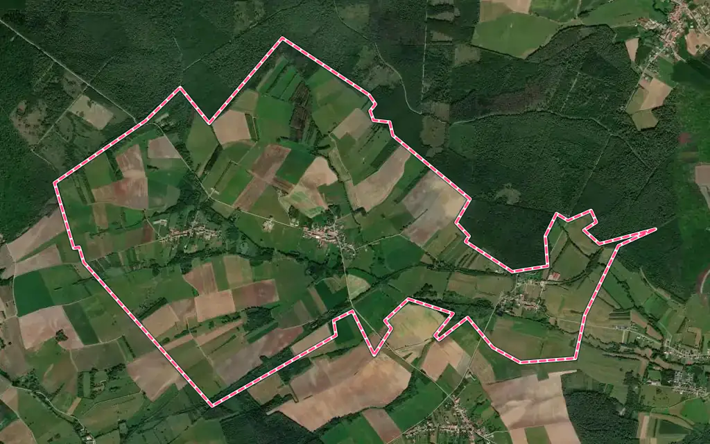 Vue satellite de Laumesfeld avec ses contours administratifs