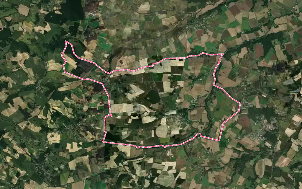 Vue satellite de Launac avec ses contours administratifs