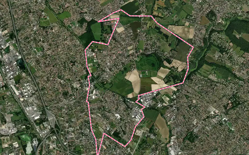 Vue satellite de Launaguet avec ses contours administratifs
