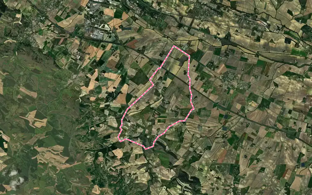 Vue satellite de Laurabuc avec ses contours administratifs