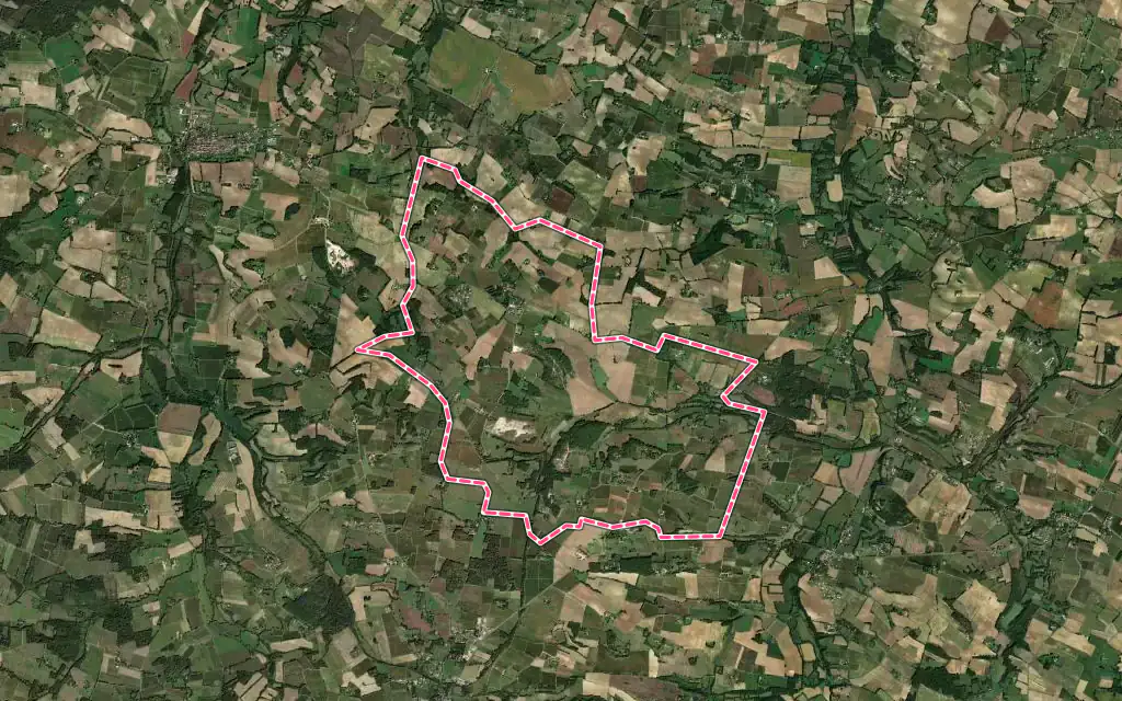 Vue satellite de Lauraët avec ses contours administratifs
