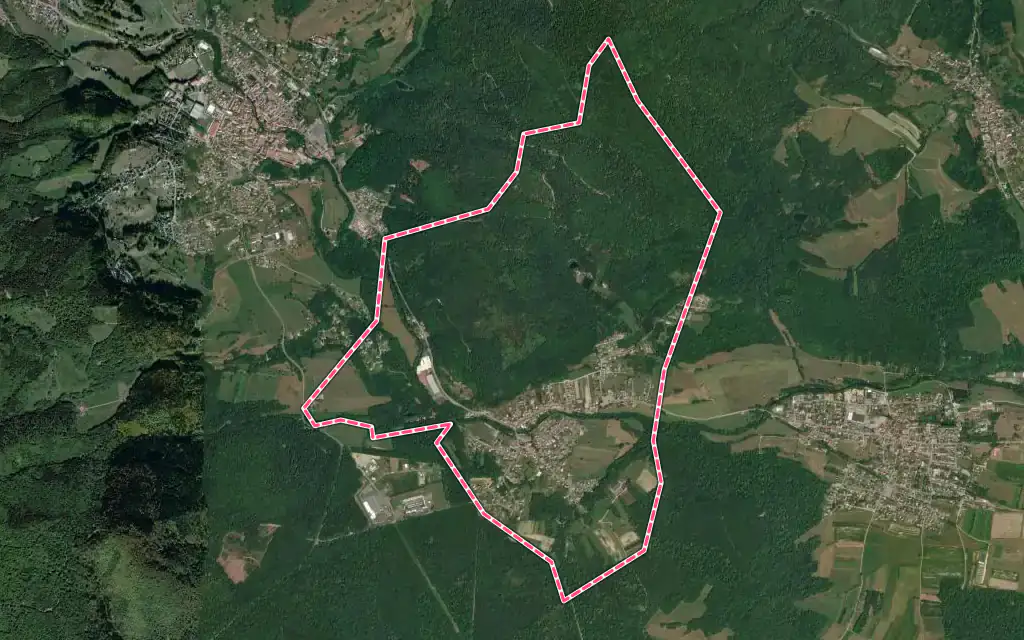 Vue satellite de Lauw avec ses contours administratifs