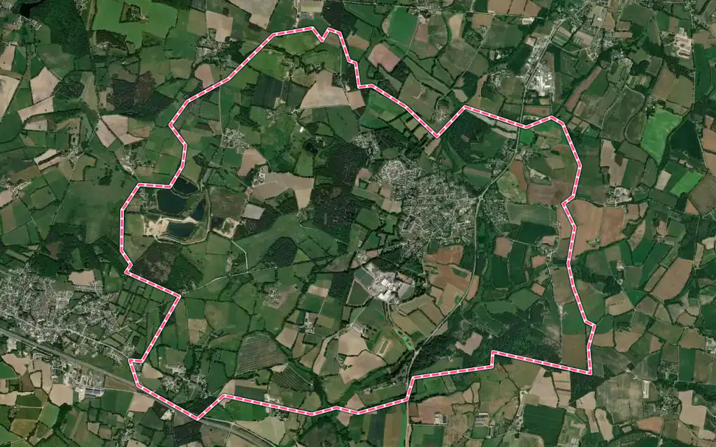 Vue satellite de Lauzach avec ses contours administratifs
