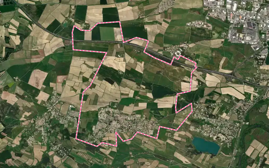 Vue satellite de Lavalette avec ses contours administratifs