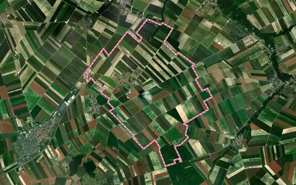 Vue satellite de Lavannes avec ses contours administratifs