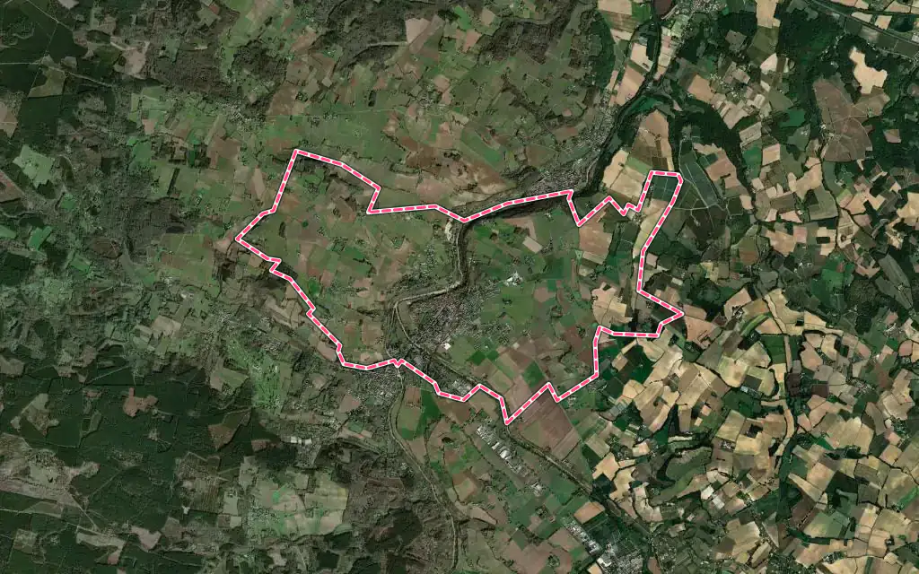 Vue satellite de Lavardac avec ses contours administratifs