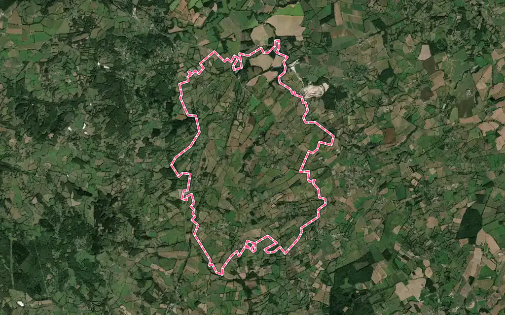 Vue satellite de Lavaufranche avec ses contours administratifs