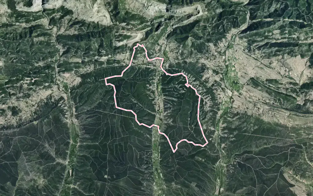 Vista satélite de La Vecilla con su contorno administrativo