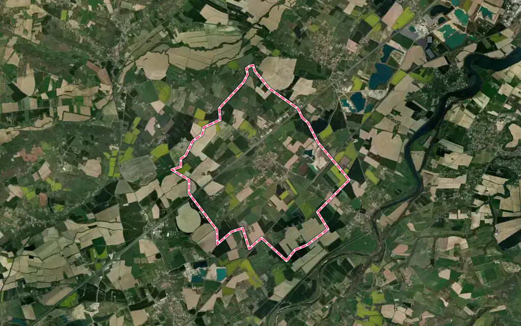 Vue satellite de Lavelanet-de-Comminges avec ses contours administratifs