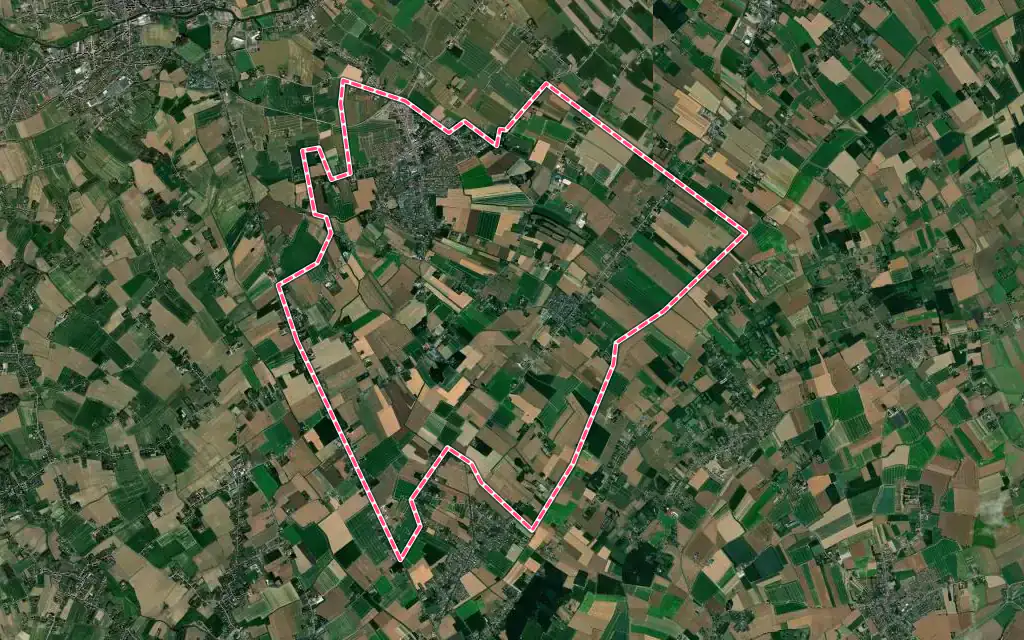 Vue satellite de Laventie avec ses contours administratifs