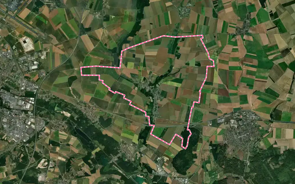 Vue satellite de Laversines avec ses contours administratifs