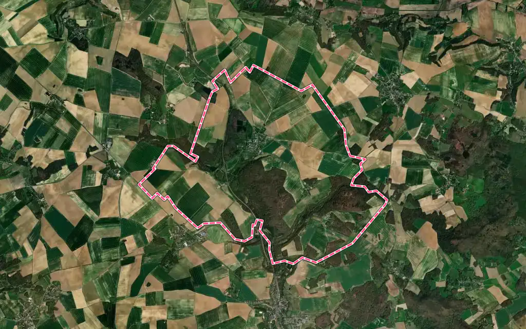 Vue satellite de Lavilletertre avec ses contours administratifs