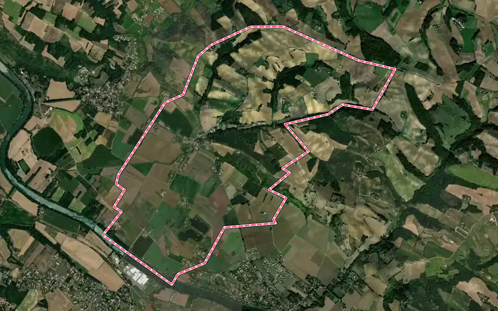 Vue satellite de Layrac-sur-Tarn avec ses contours administratifs