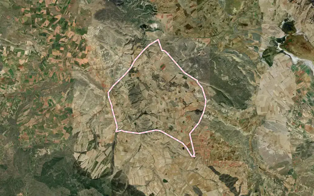 Vista satélite de La Yunta con su contorno administrativo