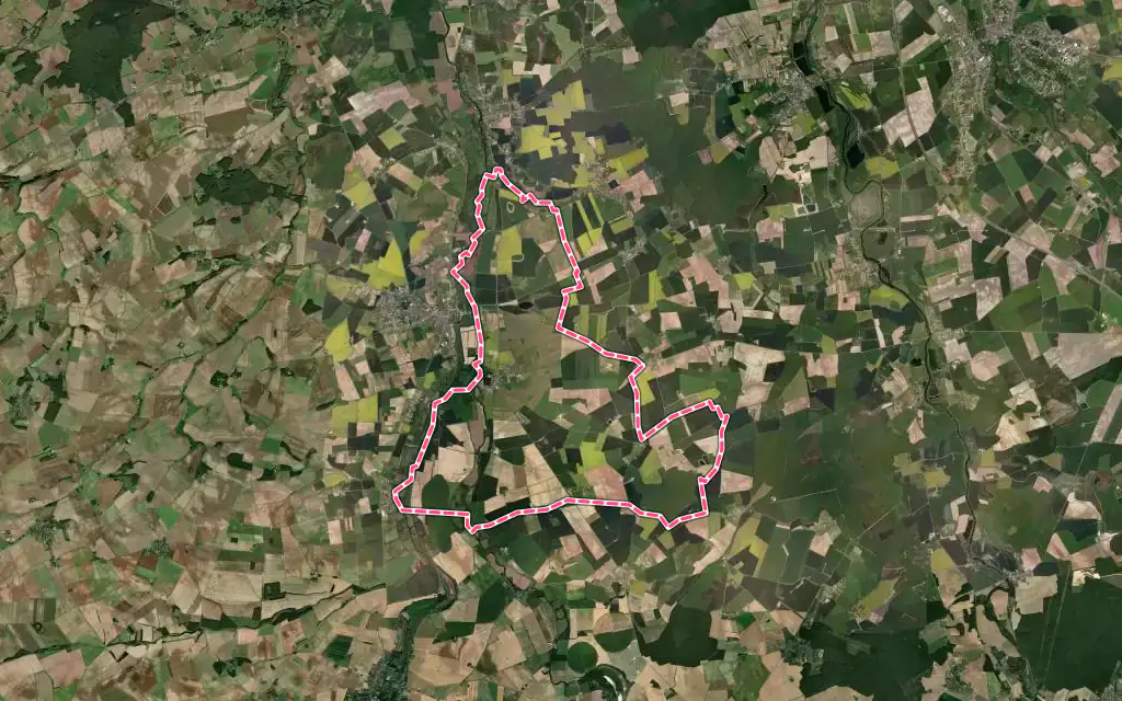 Vue satellite de Lazenay avec ses contours administratifs