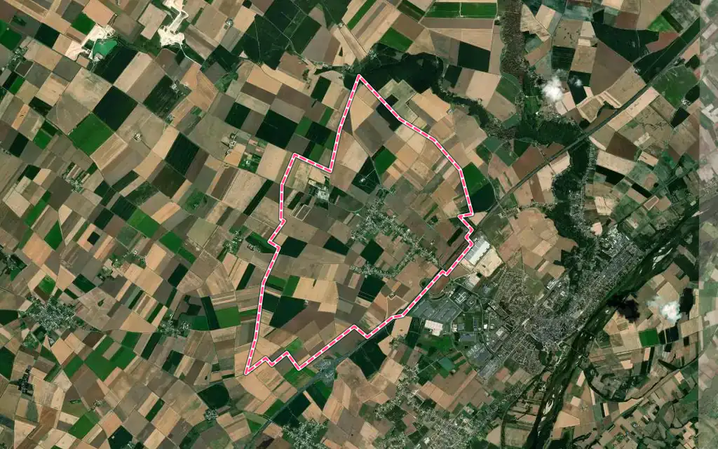 Vue satellite de Le Bardon avec ses contours administratifs