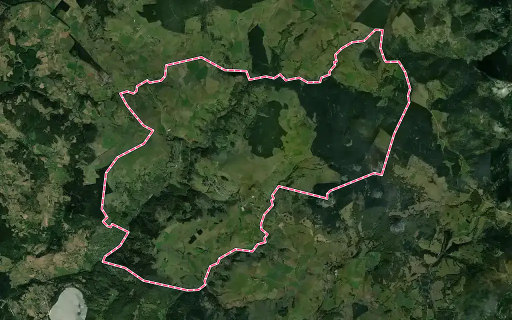 Vue satellite de Le Béage avec ses contours administratifs