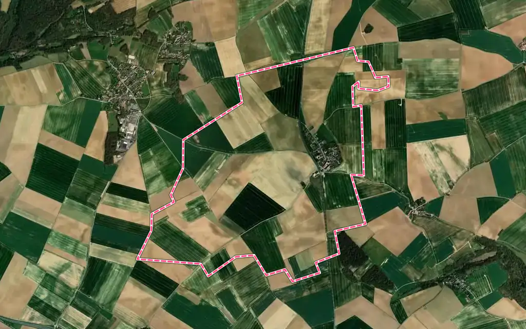 Vue satellite de Le Bellay-en-Vexin avec ses contours administratifs
