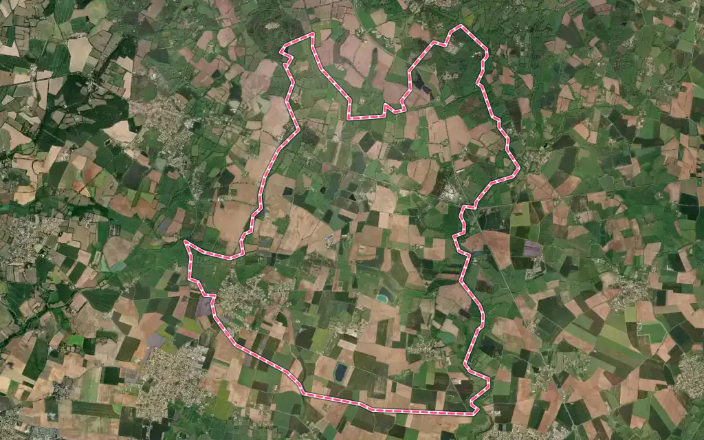Vue satellite de Le Bernard avec ses contours administratifs