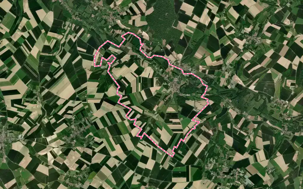 Vue satellite de Le Boisle avec ses contours administratifs