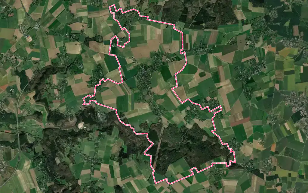 Vue satellite de Le Bosc du Theil avec ses contours administratifs